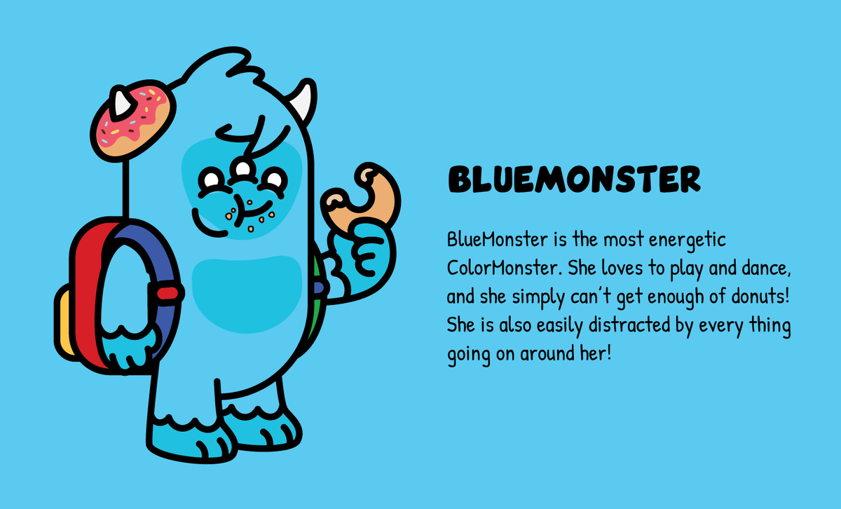 And last but not least... BlueMonster 🌈💙

She loves to play and dance and she simply can't get enough of donuts!

To celebrate blue we are giving away 1 ColorList spot

💙 Like
💙 Tag your frens
💙 RT

1 winner, 24 hrs⏰