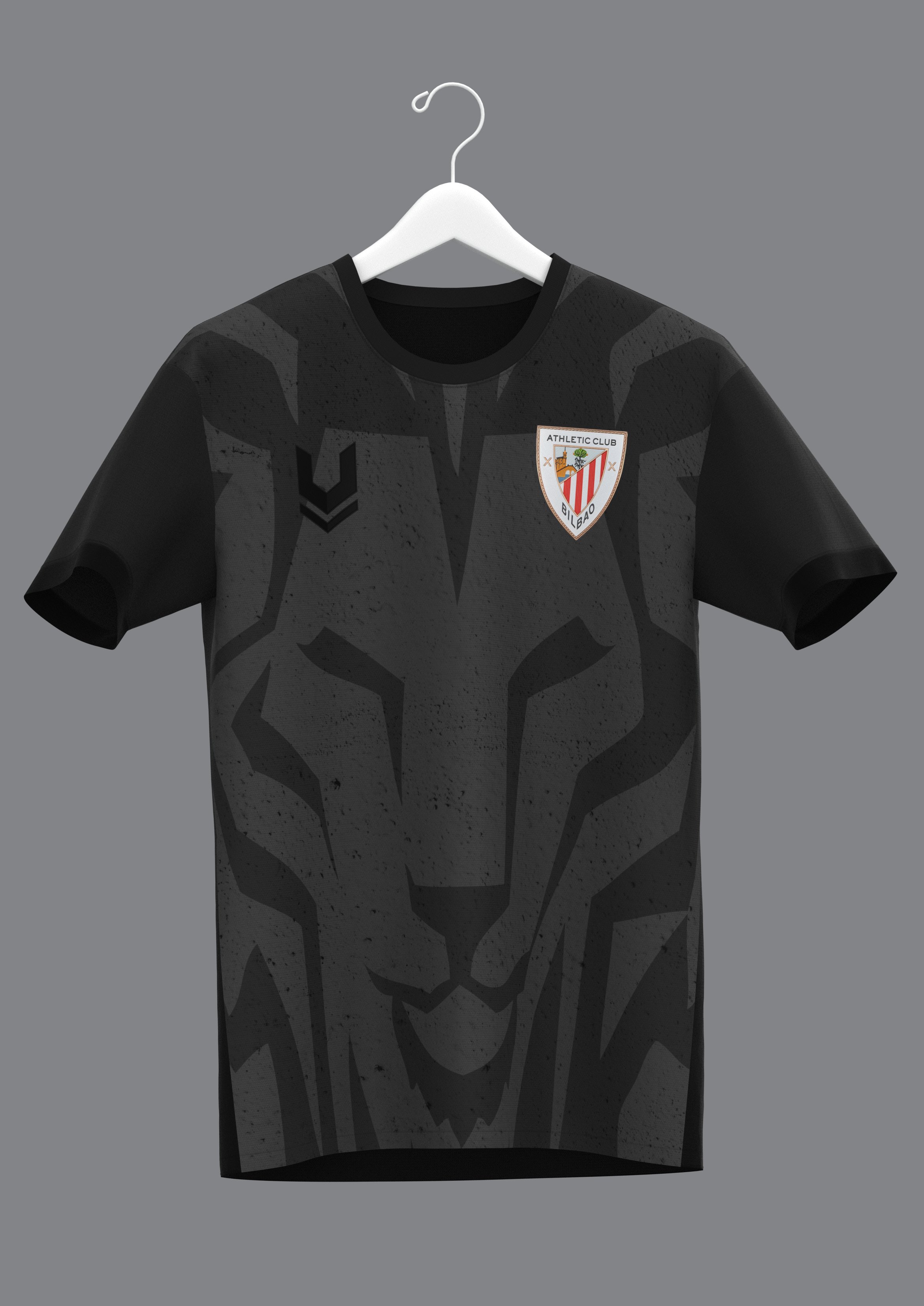 UrtziGJ Designs 25 on X Camiseta Athletic Club Me regalas tu RT Hoy os traigo modelo visitante del Athletic. Camiseta negra y gris con parte trasera del cuello rojiblanco y leon