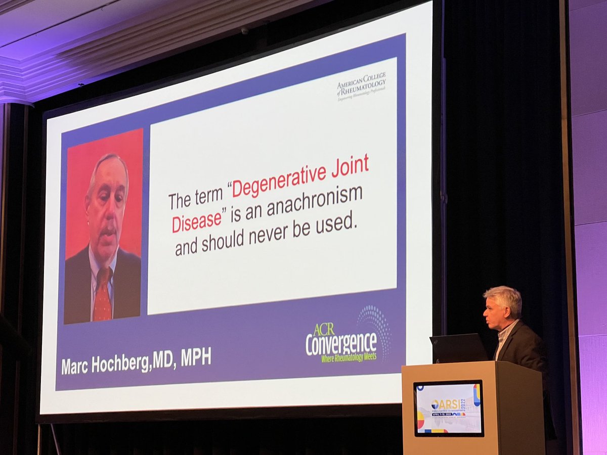 The description of degenerative joint disease for #osteoarthritis is inaccurate and it’s use reflects limited understanding of the disease. #catchup #oarsi2022