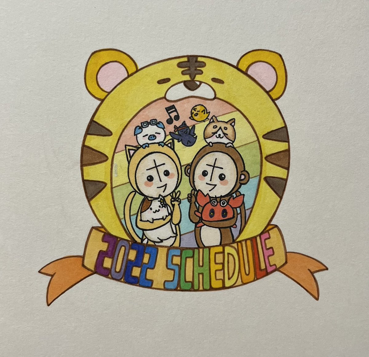 puuuuuhyam's tweet photo. できた！！わたしの手帳！！！
今年はちょこらびイラストにした🍫🐰
裏表紙はポンヌフとプーヤンと、🍫🐰のミニキャラ達！！！！

CHOCORABI，2022，osrac　隠れてます！
気が向いたら、探してみてくだせぇ！！

osrac☺︎

#イラスト #コピックイラスト #ポンヌフとプーヤン #osrac https://t.co/xbzp3fGASH