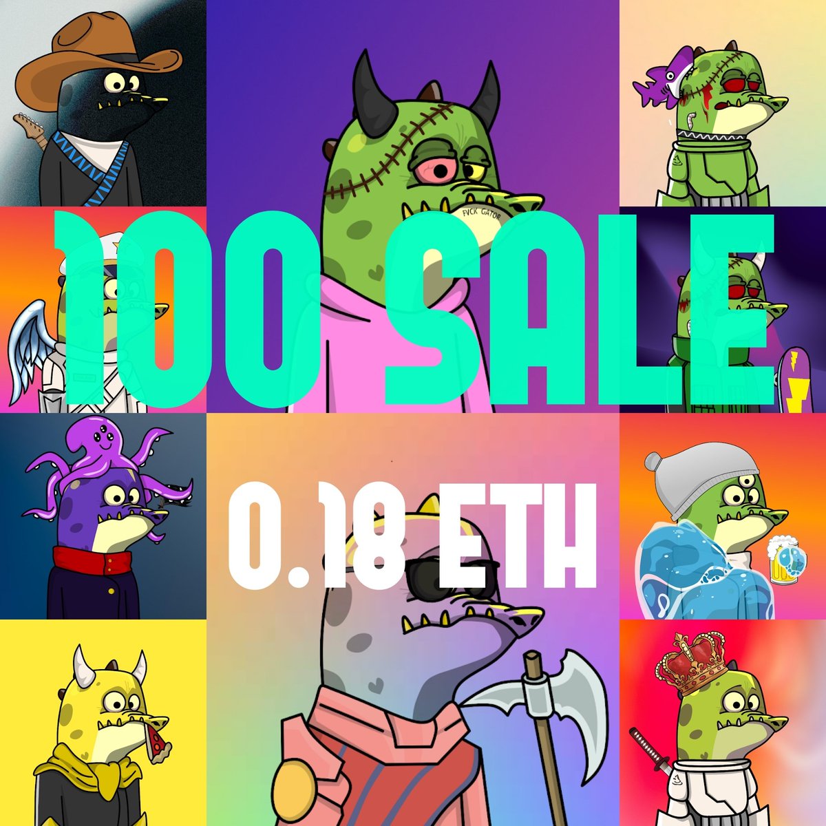 studiogator's tweet photo. We are hit 100 sale on #polygon  @opensea 🙏🥳
✅Thank you 57 owner
✅Join discord on bio
✅Link OpenSea on bio
✅Accepting all offers
✅Buy 3 Real Gator today get a special disc, wdyt? DM to know!
.
.
#NFTCommunity #nftartwork #NFTs #NFT #ETH #ethereum #opensea 
#nftjapan #NFT https://t.co/DvBH8xWLAz