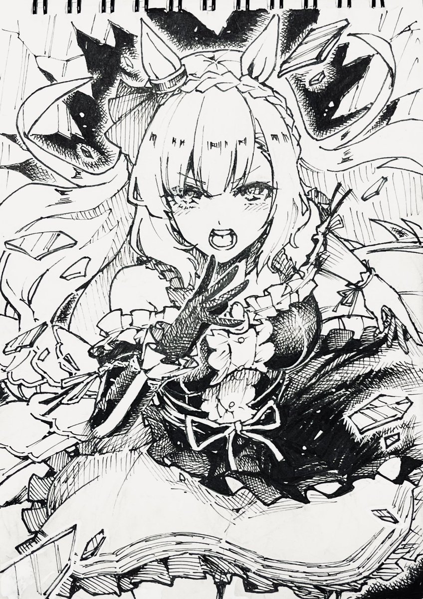 リクエストのメジロアルダンです。ガラスの音の意味が変わるの良いよね #ウマ娘 