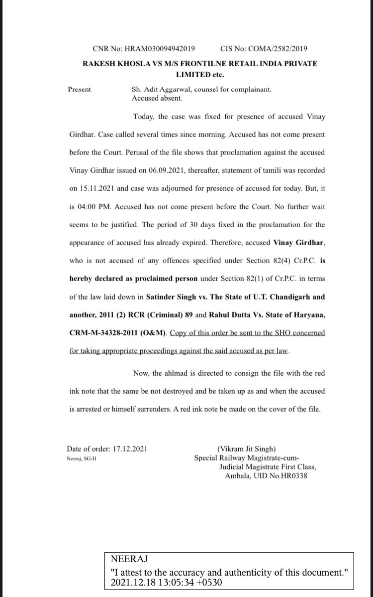 ramyakhosla's tweet photo. It’s been 5 months, @AmbalaPolice is ignoring court orders, @AmbalaIgp @cmohry @police_haryana please look into the matter, tired of doing follow ups for the same. @DGPHaryana why there is no justice for a senior citizen? https://t.co/jl6dkcY1g5