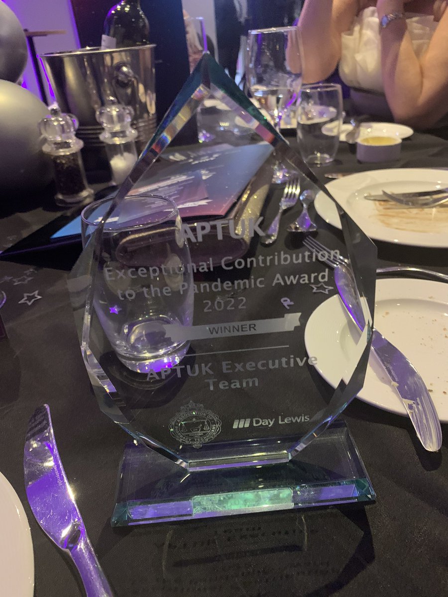 liz_fidler's tweet photo. Incredibly proud to receive this with @Pt_ellen @ashtonandrea @GailHall1973 don’t think we have quite processed the last 2 yrs. We did what we did for our wonderful profession and all pharmacy teams who delivered exceptional care during the pandemic. #APTUK70 @APTUK1 https://t.co/zJnLQCZfIy