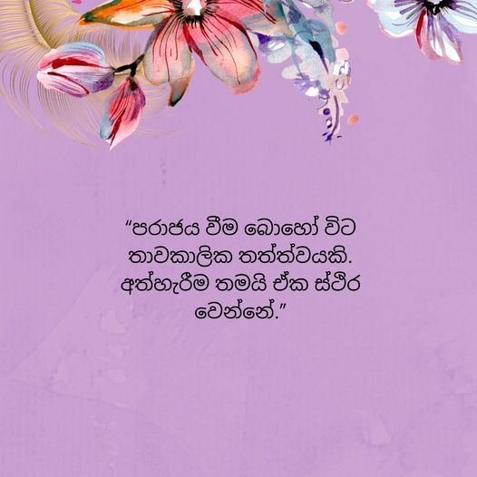 good_lanka's tweet photo. “පරාජය වීම බොහෝ විට තාවකාලික තත්ත්වයකි. අත්හැරීම තමයි ඒක ස්ථිර වෙන්නේ.”
“Being defeated is often a temporary condition. Letting go is what makes it permanent. " https://t.co/qVd5cOWX3Z
