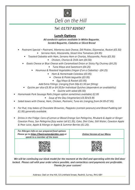 Due to rising costs we have unfortunately had to raise our lunch prices. As many will be aware, all costs are on the increase and it has a knock-on effect. Sorry to do this folks, but we've held off as long as we can! #shoplocal #supportlocal #shopsmall #reigate #redhill
