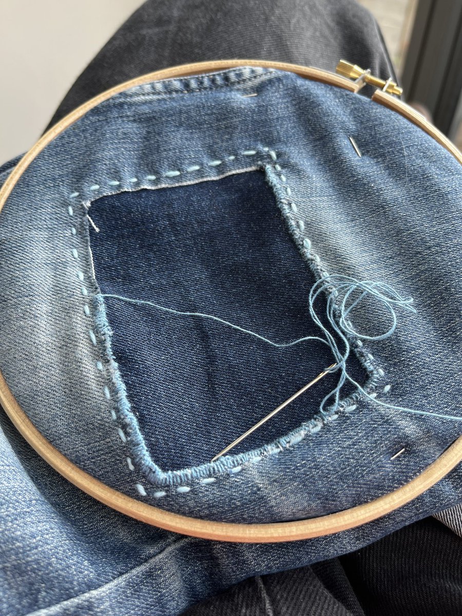 anelusiveself's tweet image. Today’s project, started exploring #slowstitching as attempts to switch off from work and I am now completely hooked, to the point of going to bed at 2am to complete things… watching this space! #learningtorest