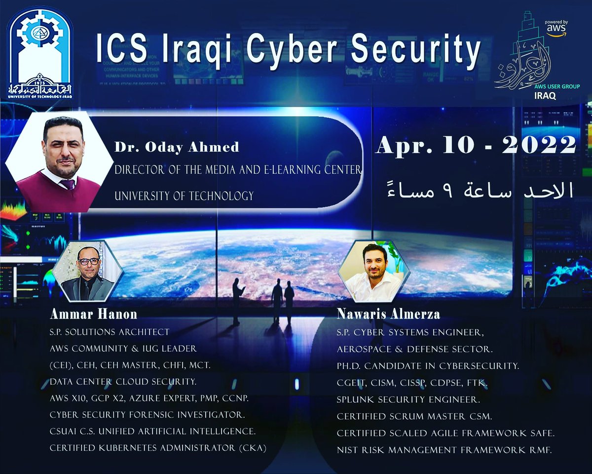 My new free Cyber Security program, with help my friend Nawaris, to improve Cyber Security skills, if you like to join click on the link.
Will learn #aws_sec #cloudsecurity 
facebook.com/831518430/post… @AWSomeMENA <a href="/Karissa_Wood_/">Karissa Fuller</a> <a href="/DrThamerAlamery/">Dr Thamer AL-Amery</a> <a href="/AWSSecurityInfo/">AWS Security</a>