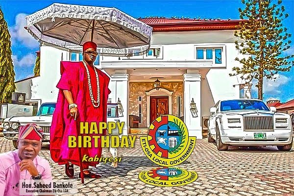 I, Hon Saheed Adesegun Bankole, the Executive Chairman of Eti Osa Local Government on behalf of my Vice Omooba Adeola Adetoro Adeyanju, the Legislators, Management, Senior Special Assistants and Advisers,  Staff and entire people of Eti Osa Celebrate with you today,  *KING GUSHI.