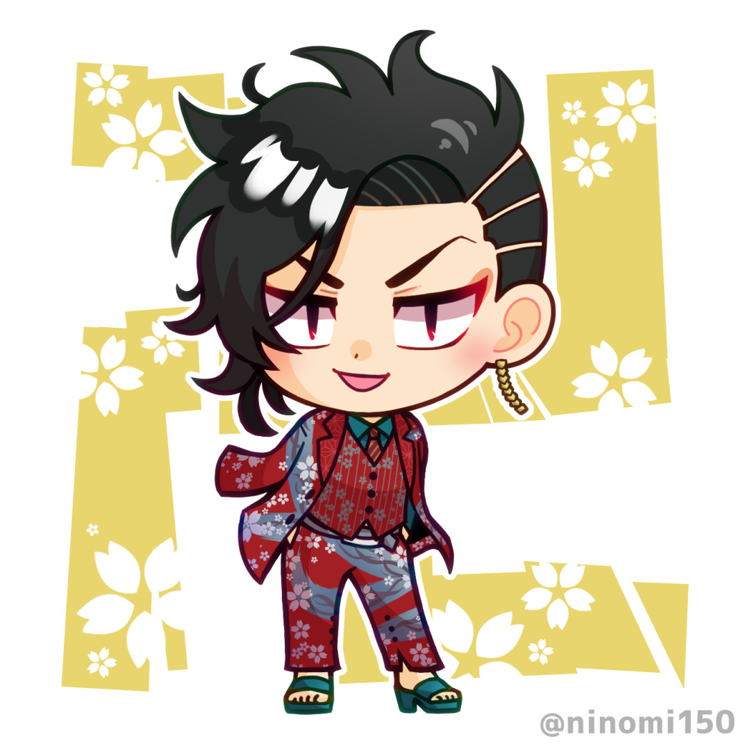 スーツ絵6人目はココ！髪型も服装もオシャレ🌸色が赤なのは切ないです