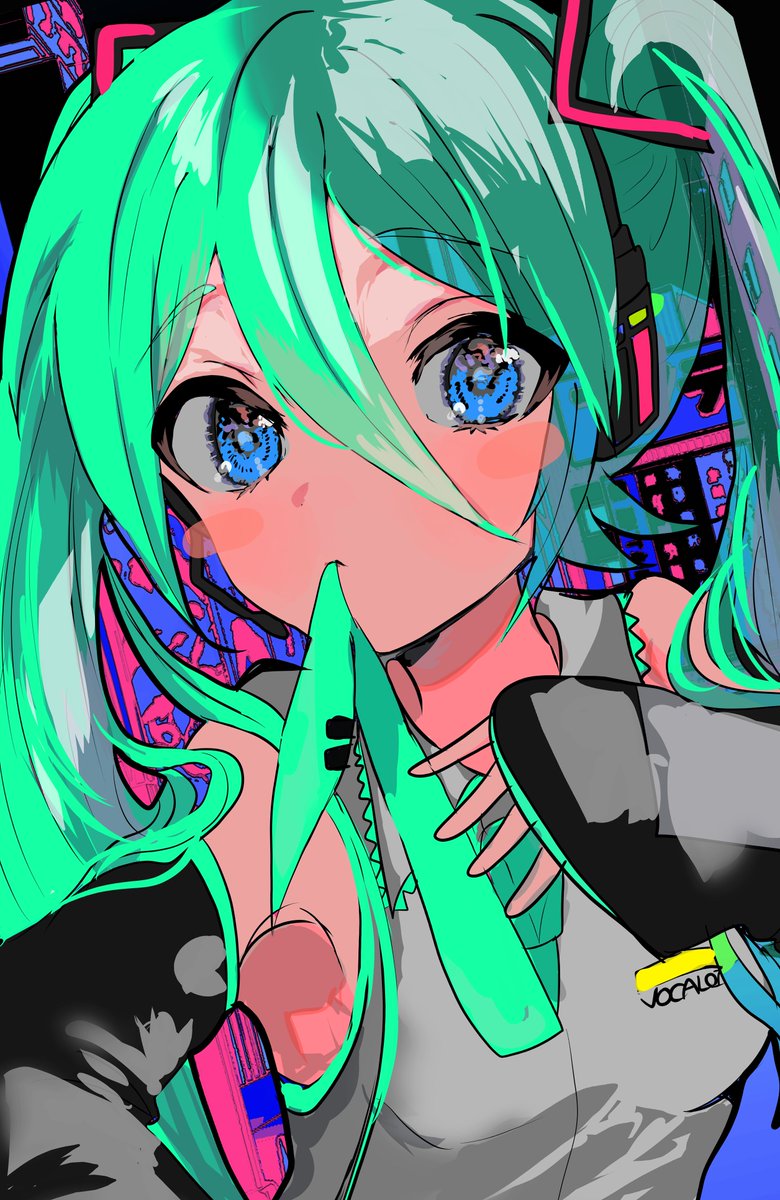 初音ミク 「#初音ミク #VOCALOID 」|藻前まっく/momae macのイラスト