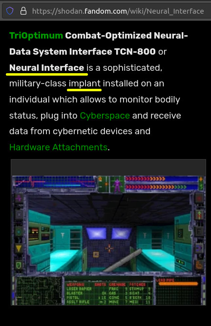 nomoreki55's tweet photo. System Shock PC game released in 1994.

AI will bring order out of chaos.
( New world order ).

Neural interface announced long before @neuralink 

Referenced link: https://t.co/4fgx8JLlWr https://t.co/f5BjHffYaz