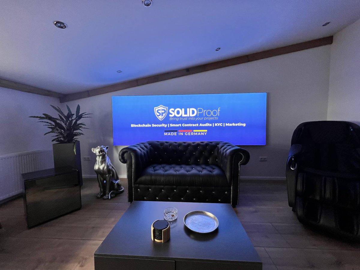 SolidProof.io Official (@solidproof_io) on Twitter photo 🚀Finally done🚀
Here we go with our Office in Germany.
LEGIT
All efforts, all Audits, all Kyc's, all development, all marketing is made here!
Check the best ones - <a href="/solidproof_news/">SolidProof.io Daily</a>
We are proud to be here with all our Partners!
🛡️Thank you🛡️
<a href="/UNCX_token/">UNCX Network</a> <a href="/CryptoAdventure/">Crypto Adventure</a> 🚀Finally done🚀
Here we go with our Office in Germany.
LEGIT
All efforts, all Audits, all Kyc's, all development, all marketing is made here!
Check the best ones - <a href="/solidproof_news/">SolidProof.io Daily</a>
We are proud to be here with all our Partners!
🛡️Thank you🛡️
<a href="/UNCX_token/">UNCX Network</a> <a href="/CryptoAdventure/">Crypto Adventure</a>