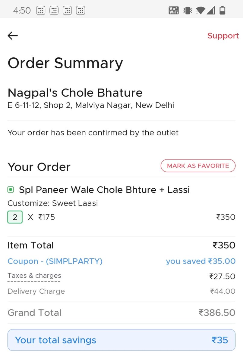 pkamdar90's tweet photo. @zomato @zomatocare @ZomatoProHelp 
Wht is this scam that you guys are doing? Jst becs I hve pro nd delivery charges are exempt you suddenly dn't have delivery partners nearby. The same restaurant is serviceable from a different account that does not have zomatopro. Disgraceful! https://t.co/IMQXYP0tnl