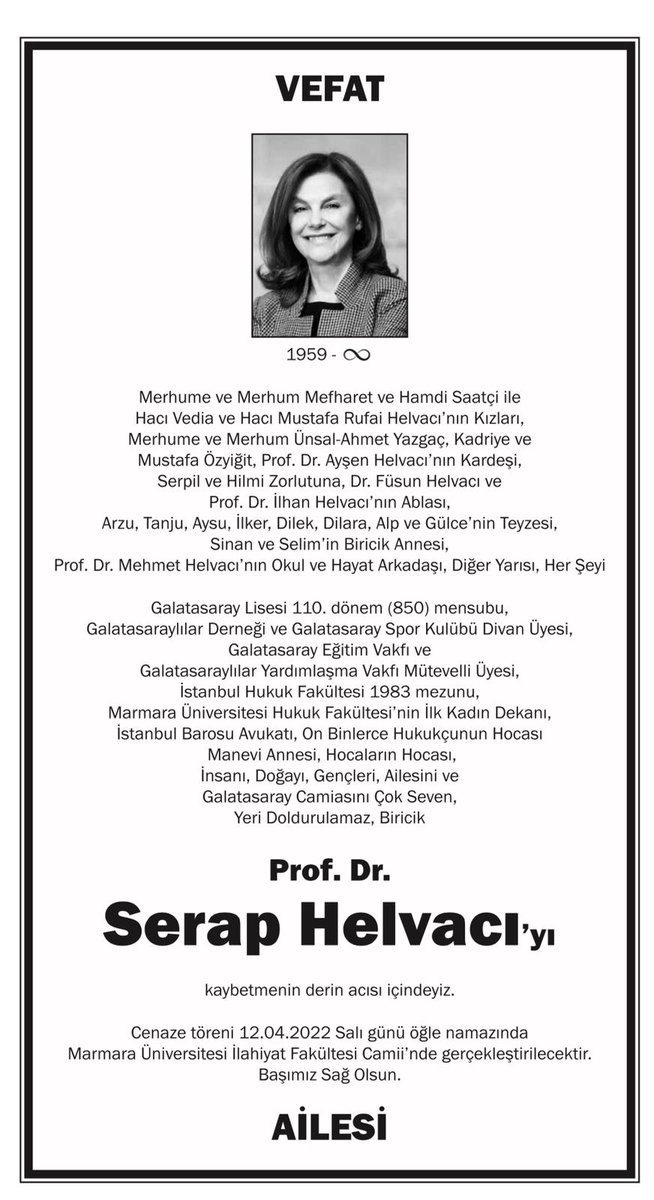 Canım Serap Teyzeciğimi hakk'a uğurladık. Rabbim mekanını Cennet eylesin, biz sevenlerine sabırlar ihsan eylesin. Seni çok özleyeceğiz hayat dolu teyzem...