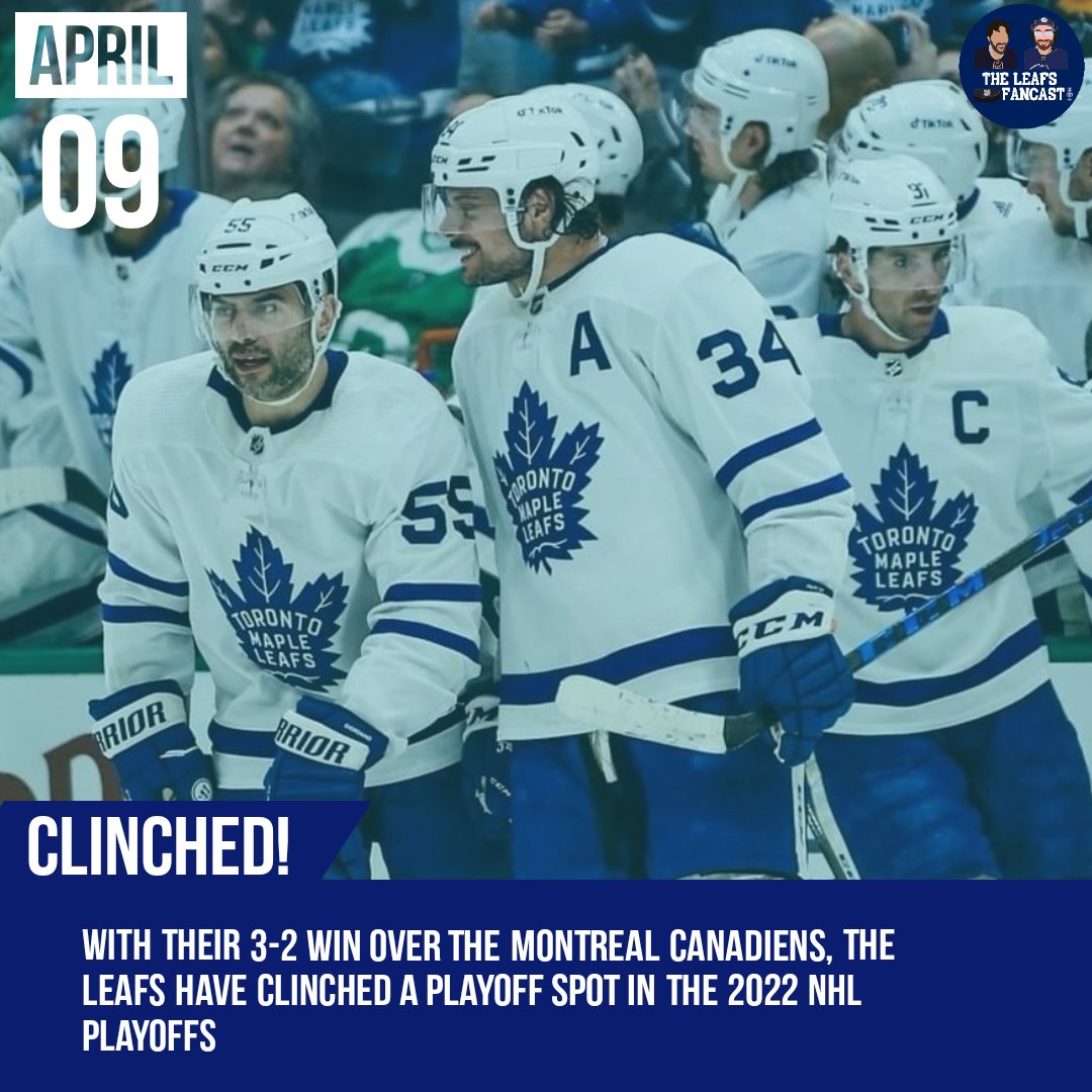 TheLeafsFancast's tweet photo. Clinched It:
The real work begins here.
With their win over the Canadiens last night, Toronto clinches a playoff spot in the NHL Playoffs.
#FanCastic #LeafsForever #BudsAllDay #budsalltheway #GoLeafsGo #tmltalk #nhlplayoffs https://t.co/UmvRKKhlsx