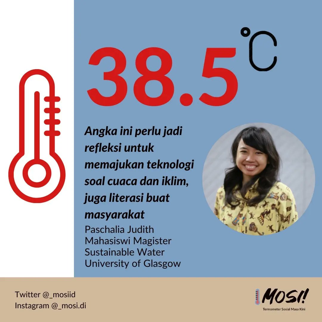 MOSI persembahkan hasil CEK SUHU "Kondisi Literasi Iklim dan Cuaca di Indonesia" berkaca dari kasus viral (plus bullying) terhadap Mba Rara. Berikut suhu dari Paschalia Judith @paschaliajudith
#mosiid #termometersosialmasakini #ramalancuaca #viral #bullying #ceksuhumassal