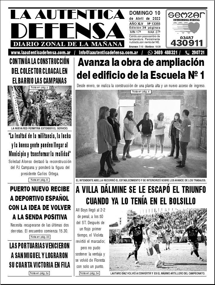 LADdigital's tweet photo. 📄 Tapa de papel, diario #LaAuténticaDefensa del Domingo 10 de Abril de 2022 #Titulares #TapaDelDia https://t.co/2FIqu629xd