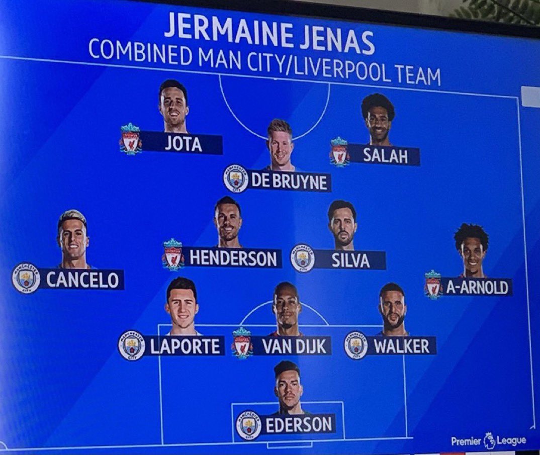 FootyAccums's tweet image. Still not over this combined Man City/Liverpool team Jermaine Jenas came up with..

Thoughts? 🤣