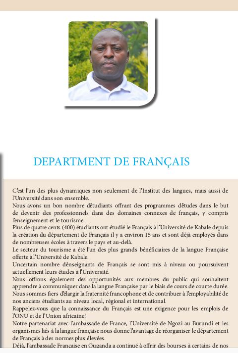 Le chef de département de français de l'université de Kabale @BonjourKampala @TV5MondeKampala @JaAniambossou @mtukilo @Patrick_tshingu