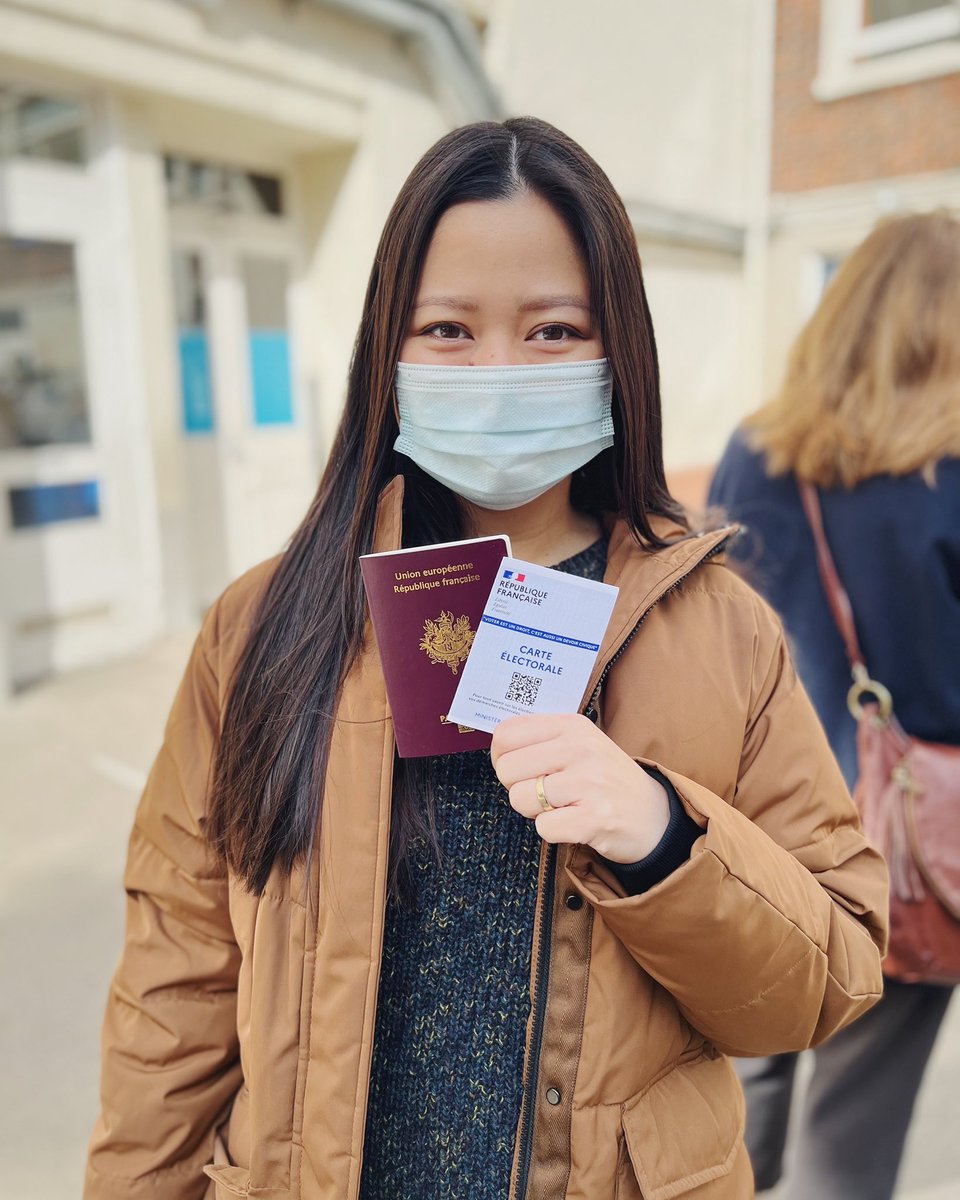 Je suis arrivée en France en 2003 en tant qu’immigrée philippine. Ça fait presque 2 décennies que j’attends ce jour où—enfin—ma voix compte aux élections présidentielles. 

Message d’une nouvelle citoyenne: Allez voter aujourd’hui 🗳🇫🇷 #electionspresidentielles2022