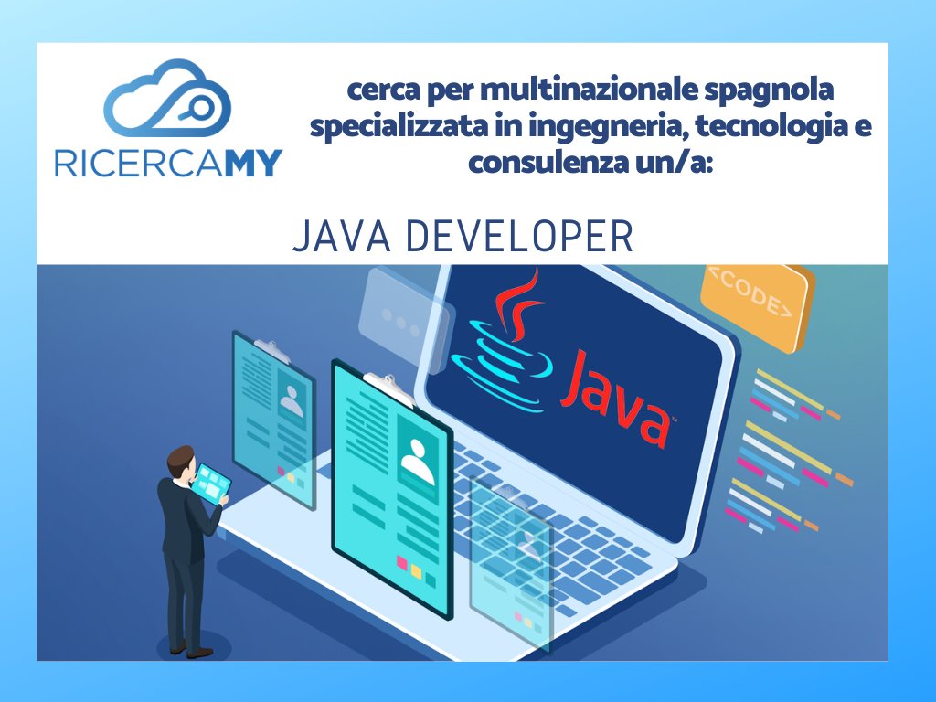 Ricercamy's tweet image. Il nostro cliente, multinazionale spagnola specializzata in ingegneria, tecnologia e consulenza, ci ha incaricato di ricercare un Java Developer:
ricercamy.com/posizioni-aper…
#javadeveloper #programmatorejava #milano #roma