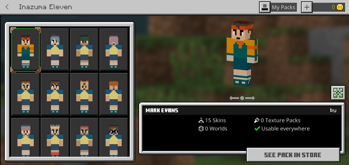 PrincessTantan's tweet photo. The names of the skins will be the dub name but if you switch the game's language to Japanese, the names will be Japanese too. Mark Evans on English Minecraft and 円堂 守 on Japanese Minecraft.
#InazumaEleven
#InazumaGames
#InazumaNation
#Minecraft
#MCPEDL https://t.co/etGhusev3N