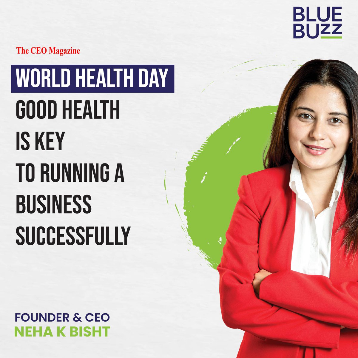 BlueBuzz6's tweet photo. On World Health Day, our Founder & CEO Neha Bisht got featured in The CEO Magazine. Read as she shares about the significance of mental and physical wellness in the workplace, among all other things. Swipe to read more.
@TheCEO_Magazine
#BlueBuzz #BuzzMakers #Featured #Article https://t.co/N2LXFucb8k