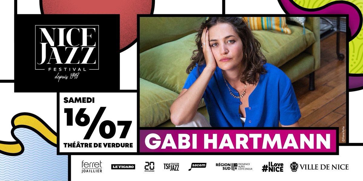 nicejazzfest's tweet photo. @emileparisien @nduduzo_m @mcbridesworld @thebrooksmtl @claraluciani 📆  SAMEDI 16/07 🎷 SCÈNE THÉÂTRE DE VERDURE

🎶Gabi Hartmann
🥁 @SamyThiebault 
🎹 @KennyBarron88 

#ILoveNice #Nice06 https://t.co/GndVx0Do1W