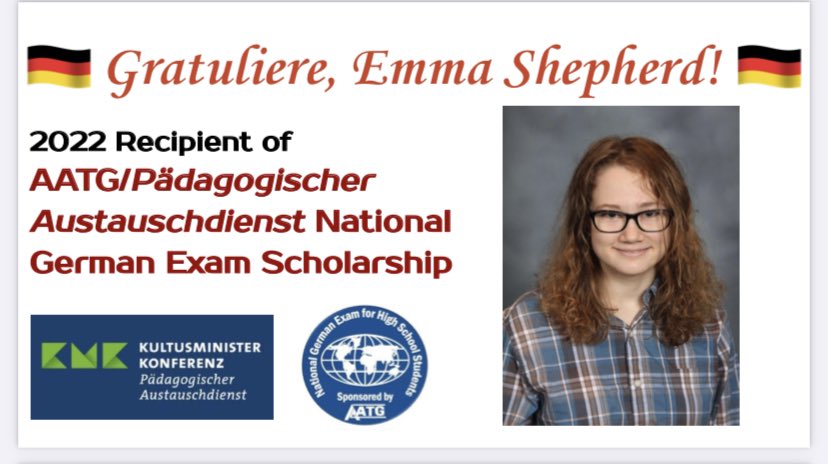 So excited to share that <a href="/ipsd204/">Indian Prairie 204</a> <a href="/NeuquaValley/">Neuqua Valley High School</a> <a href="/NVWorldLanguage/">NV WL/EL Department</a> has a NATIONAL German Study Trip Scholarship recipient! 🇩🇪DANKE to <a href="/AATGOnline/">AATG</a> and <a href="/NoIlAATG/">Northern Illinois AATG</a> for providing these amazing opportunities for German students 🖤❤️💛 #AATG