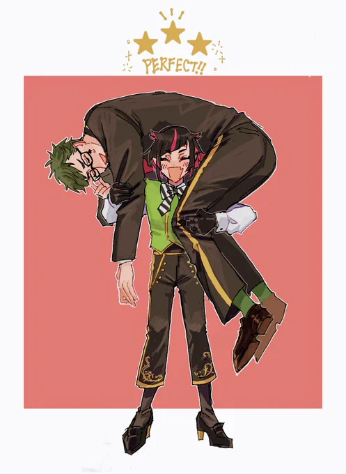 #twstファンアート 
ちっちゃいのによるでっかいの持てるか選手権(クラス別) 