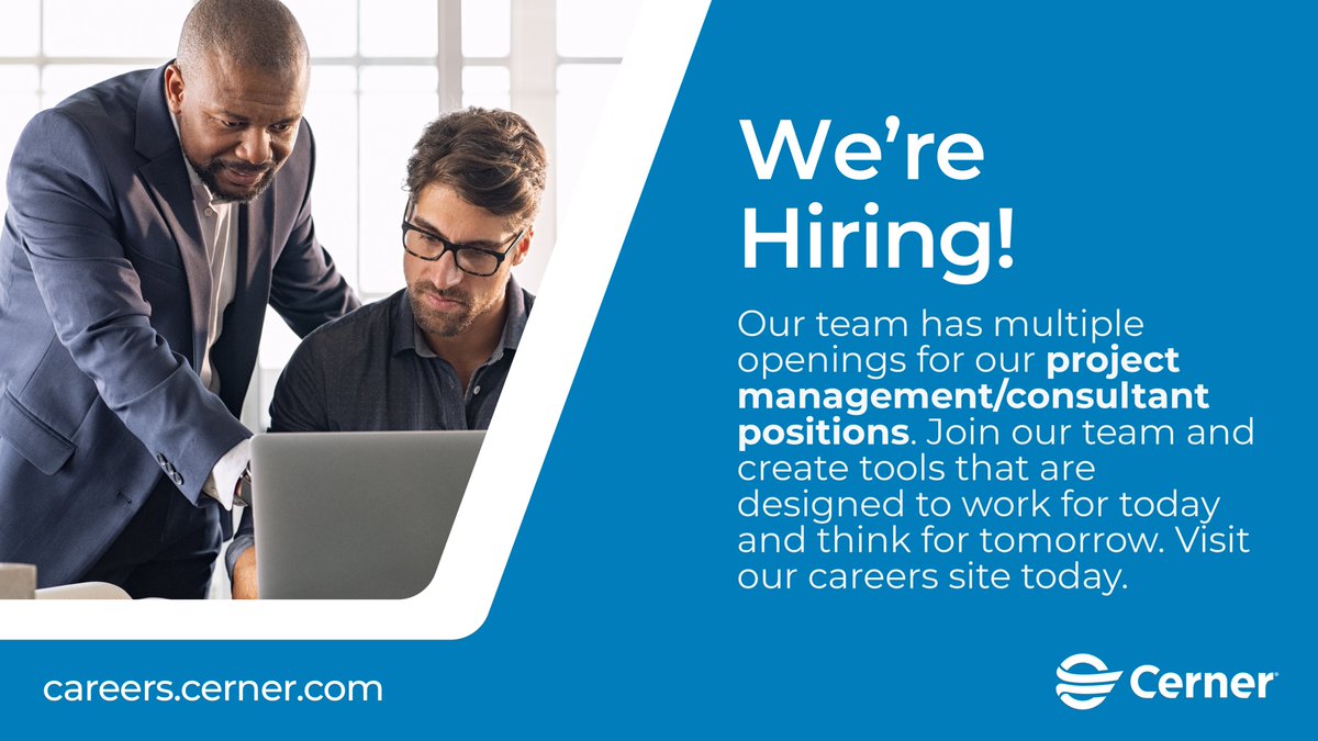 Cerner’s Interoperability team is expanding. Leverage your knowledge and experience in an environment that is rapidly expanding. Visit the link to apply today! careers.cerner.com/job/88029BR