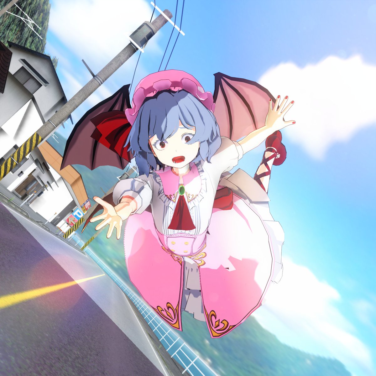 DearmyKairo's tweet photo. #深夜の真剣MMD60分一本勝負
#お題:レミリア
題名:咲夜、咲夜、助けて！
日焼け止めが効きませんは! https://t.co/RqQ7zs0zL3