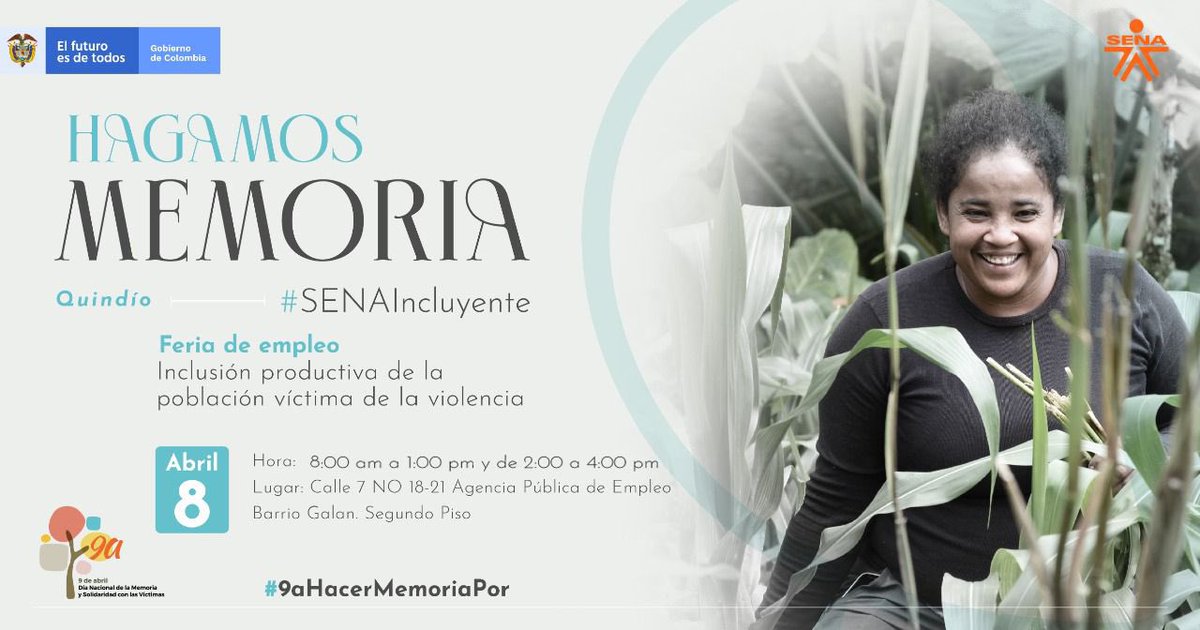 ccaralvar's tweet photo. 🇨🇴✌🏼Sentimos orgullo al saber que miles de víctimas del conflicto han podido estudiar, trabajar, crear empresa o certificar sus saberes en nuestra Entidad. En el Quindío abrimos la puerta a nuestra Feria de Servicios ✅#9aHacerMemoriaPor https://t.co/mEEu6ljQCo
