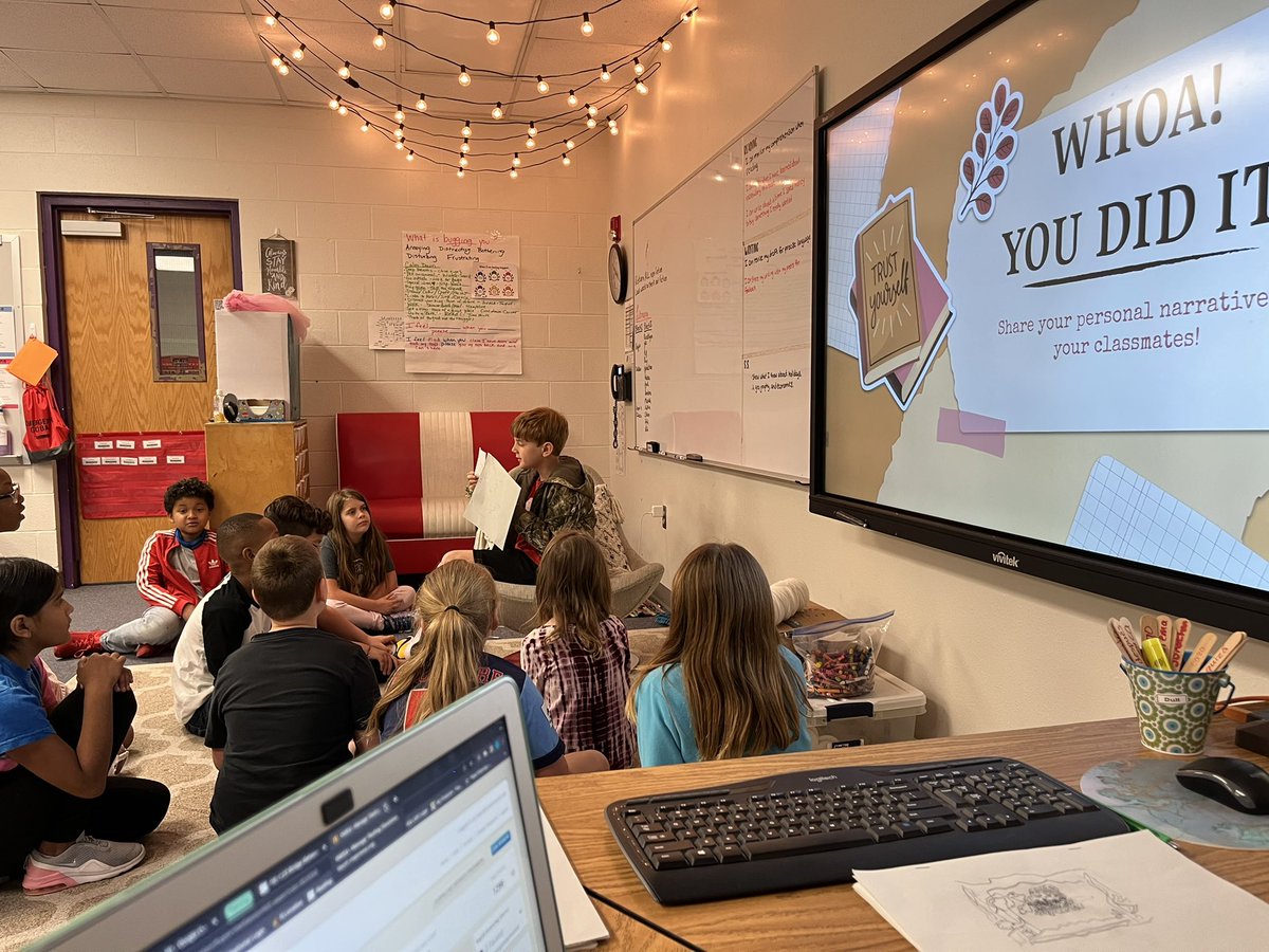 misslesku's tweet photo. Our 3rd graders are sharing their LAST personal narratives of the year! They worked so hard and have come such a long way💛 https://t.co/ceU1quNyVo