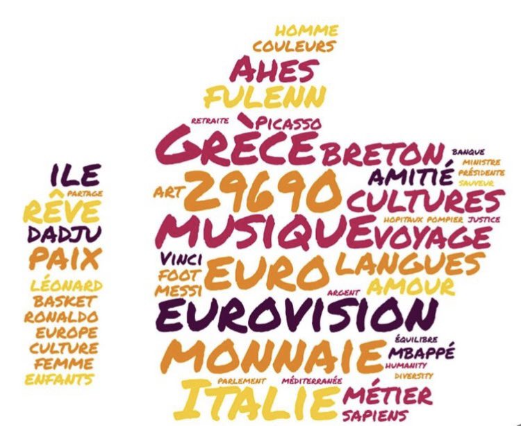 CollegeJaures's tweet image. Participation d’élèves de 3ème à la création de nuages de mots « l’Europe en rêves » #etoile #pouceenlair #SemaineDesLangues #europeanyearofyouth