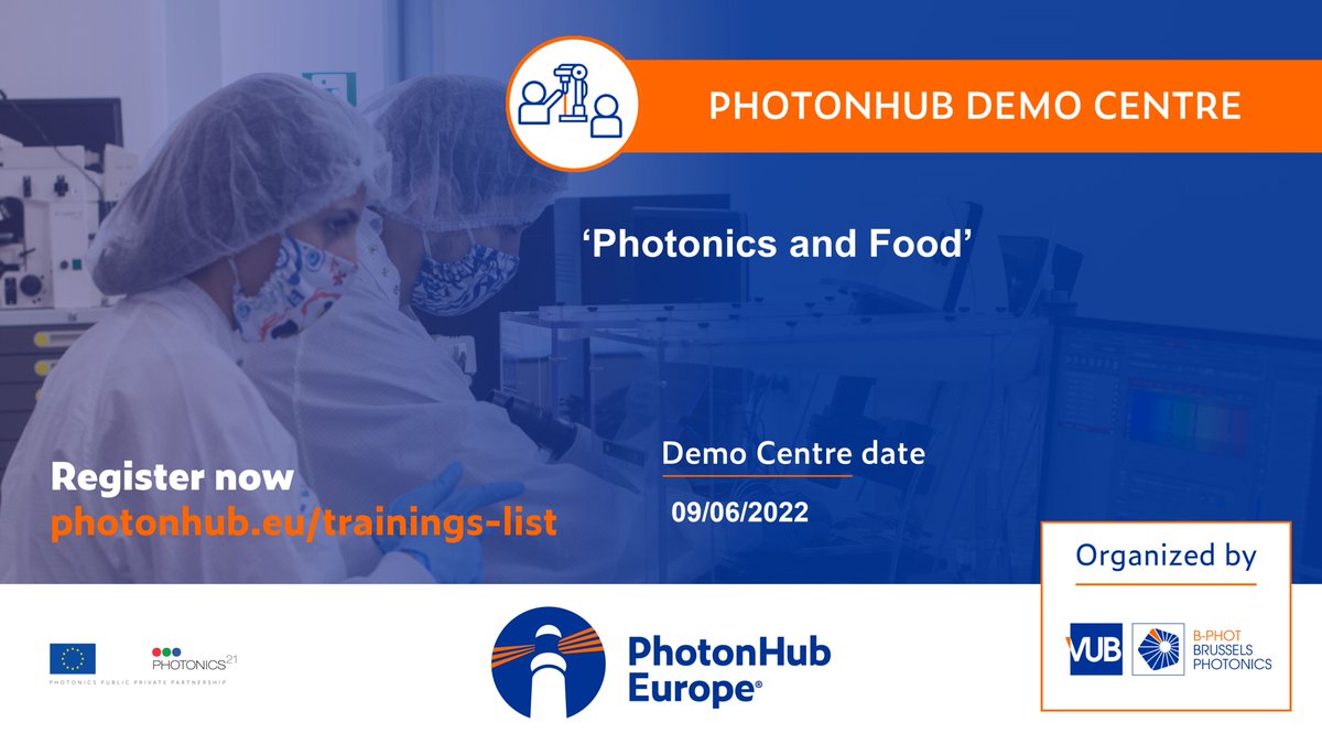 We are hosting a <a href="/PhotonHub/">PhotonHub</a> Demo Centre in #Photonics #Innovation! Get practical training for a day on #Photonics and #Food with experts from leading competence centres across Europe: photonhub.eu/trainings-list. #PhotonHub #photonicseu
