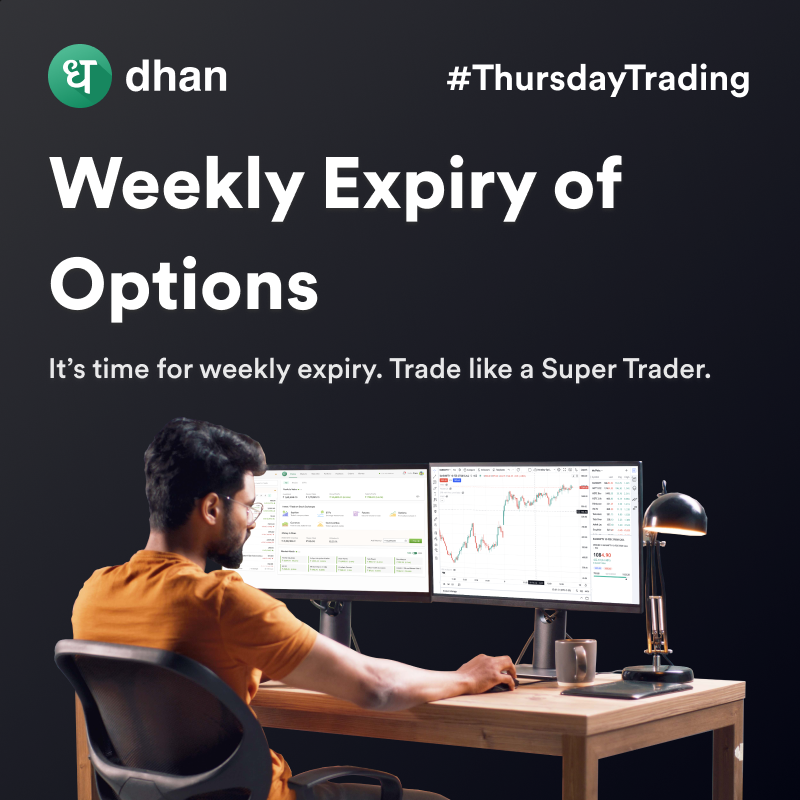 DhanHQ's tweet photo. Trade Options like a pro on expiry day 🔥

- Deep OTM / ITM Options
- Margin benefits on Hedge
- Live Market Scanners
- Top 100 Contracts

Install &amp; open your FREE Demat Account now!⚡