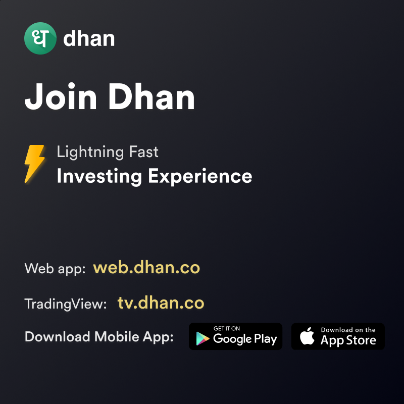 DhanHQ's tweet photo. Trade Options like a pro on expiry day 🔥

- Deep OTM / ITM Options
- Margin benefits on Hedge
- Live Market Scanners
- Top 100 Contracts

Install &amp; open your FREE Demat Account now!⚡