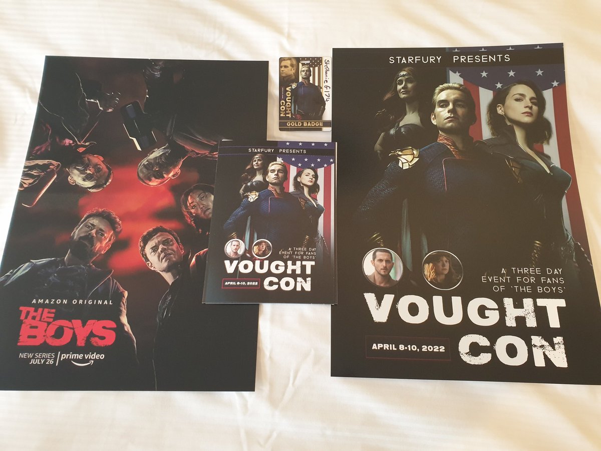 Vought Con merchandise.
I feel incredibly lucky to be here.
#theboystv 
#antonystarr #ayacash #colbyminifie #tomercapone #voughtcon