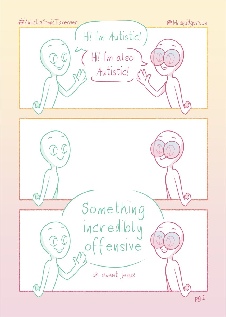 Mrsquidgereen's tweet photo. Agency! A comic about accountability for #AutisticComicTakeover and #AutismAcceptanceMonth (1/2) https://t.co/Tt1vU5YLFA