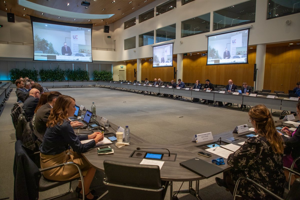 Europol's tweet photo. Yesterday, Europol, with @Europe2022FR &amp; @EU_Commission, hosted a meeting under the leadership of the French #EMPACT coordinator to discuss coordinated operational actions for threats linked to the war in Ukraine.
 
➡️ https://t.co/GzyLfumYzt https://t.co/129N86Eufe