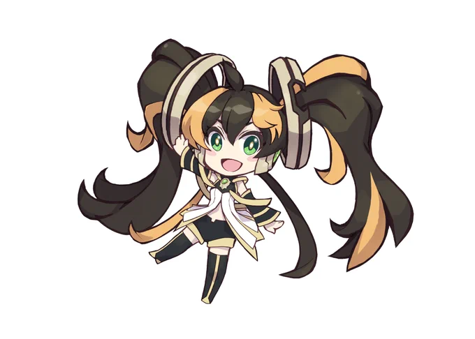 配信でなんとか色を塗り終わったうちの子シャミィのちびキャラ版です 