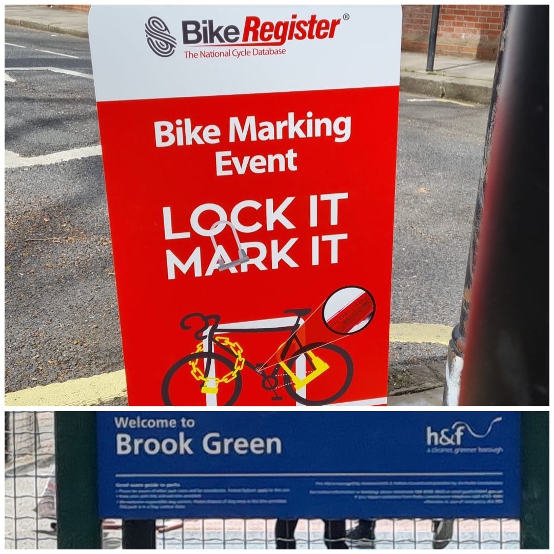 FixYourCycle's tweet photo. Have you thought of registering your bike with the National Cycle Database? Today with the #hammersmithandfulham council we’re proving free bike check while you register your bike.#cyclingcommunity 
#fixyourcycle #bike #maintenance #london #ebike #ebikes #cycling #cycle #bicycle https://t.co/Jgq5KzGaL1