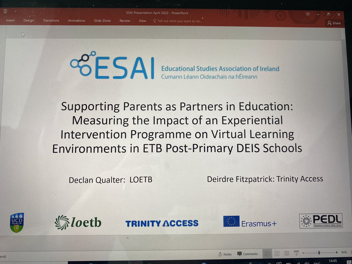 PEDL_Irl's tweet photo. A privilege to present #PEDL_EU on behalf of @laoisoffalyetb at #esai22 with @Deirdre_FitzP of @AccessTCD. Thanks to @esai_irl for the opportunity. @Leargas @EUErasmusPlus @PEDL_RO @PEDL_ESP @econrachel https://t.co/6XyUG8GZhB