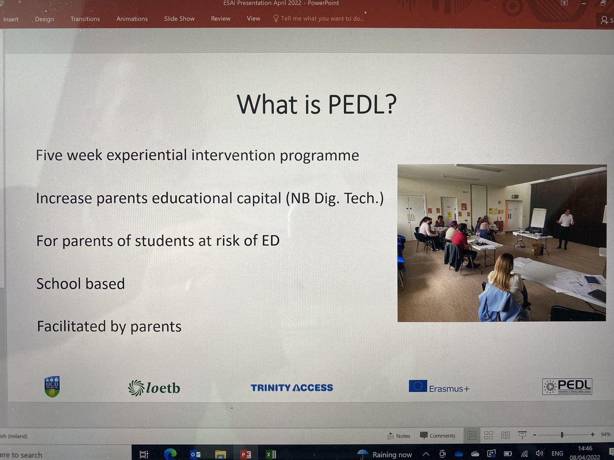 PEDL_Irl's tweet photo. A privilege to present #PEDL_EU on behalf of @laoisoffalyetb at #esai22 with @Deirdre_FitzP of @AccessTCD. Thanks to @esai_irl for the opportunity. @Leargas @EUErasmusPlus @PEDL_RO @PEDL_ESP @econrachel https://t.co/6XyUG8GZhB