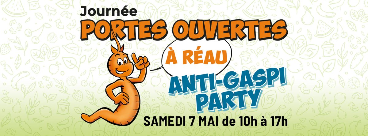 Journée Portes Ouvertes 🥳
Samedi 7 mai à Réau, venez participer à notre Anti-gaspi party !
Lieu-dit "Les Pleins" 77550 Réau (à côté de la déchèterie de Réau).