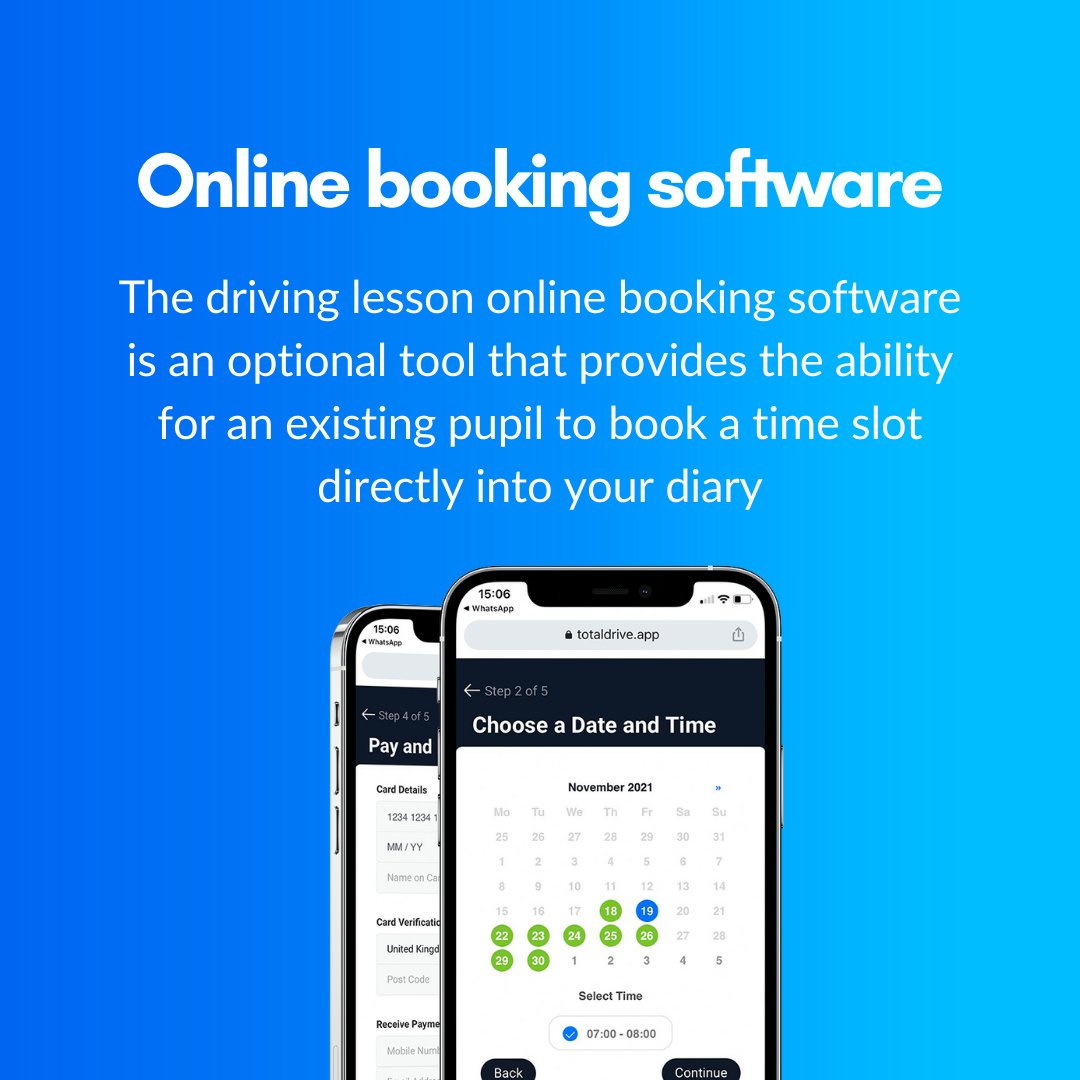 totaldriveapp's tweet photo. If you want to add our online booking software to the your account, you can save time by having pupils book directly into your diary, whilst keeping it private…

https://t.co/Q2GROA0XFr https://t.co/b4CmlQQTpE