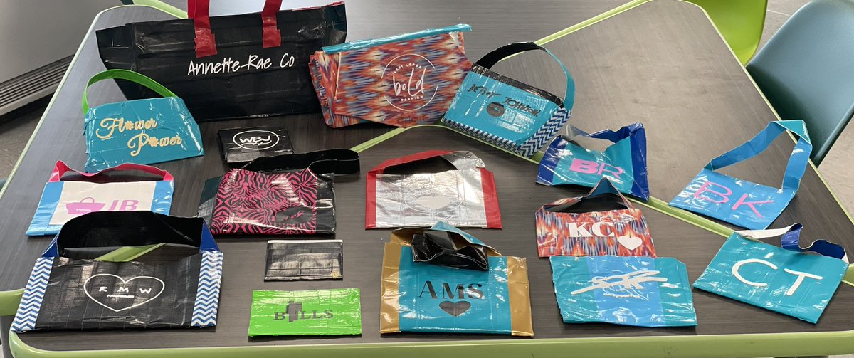 dmcwright730's tweet photo. Fashion Merchandising students finished their duct tape accessory project and got creative with logos for their brand using a Cricut #businessed #fashionmerch #cricut #ducttape @DalersCareerEd #fashionmeetsbusiness @WeAreDalers https://t.co/tAnL77RE7N