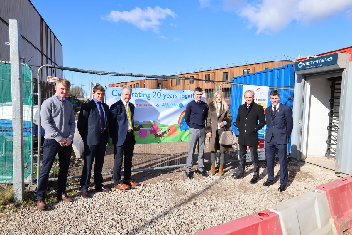 AlderHey's tweet photo. As part of @TheJockeyClub's visit to Alder Hey today, the jockeys visited Sunflower House 🌻🏠 our new inpatient mental health facility which is due to open this summer. Donations from this year's #GrandNational will go to our #7in10 appeal. Find out more https://t.co/Z2KpU3RqKa https://t.co/YvpFDNDJqr